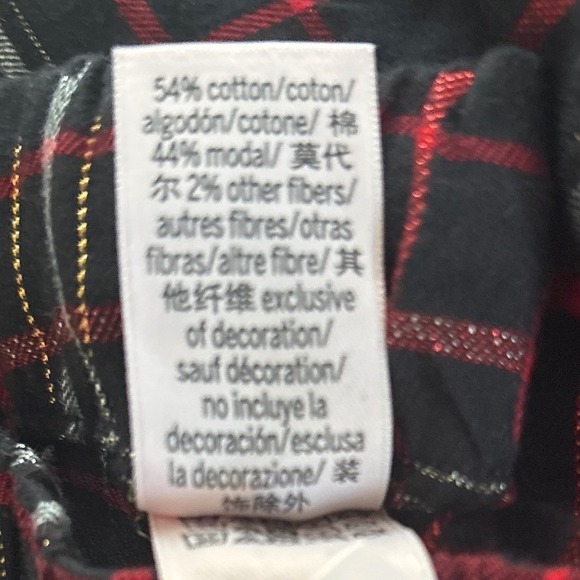 Victoria's Secret Flannel Long Pajama Set Black Red White Plaid Signature PJ S - Picture 10 of 10